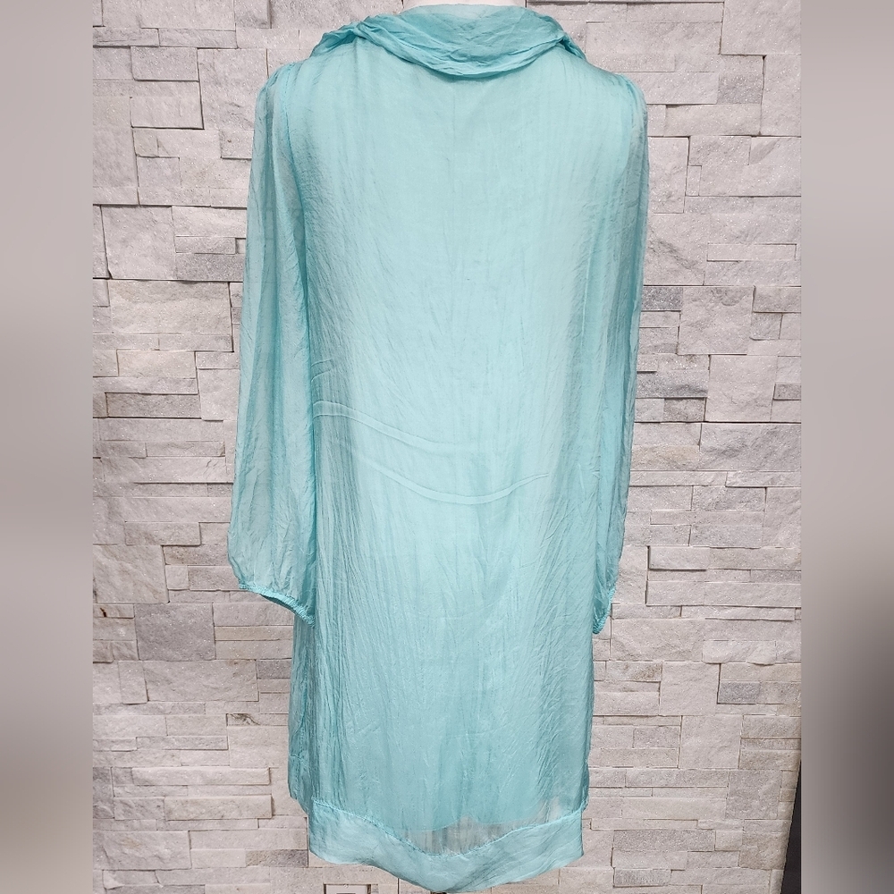 🇮🇹Viscose & Silk Light Blue Tunic Dress – Soch Paris – - Picture 5 of 8
